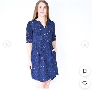Rebecca Taylor Blue V-Neck Mini Dress